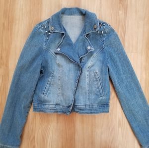 Biker babe studded denim jacket